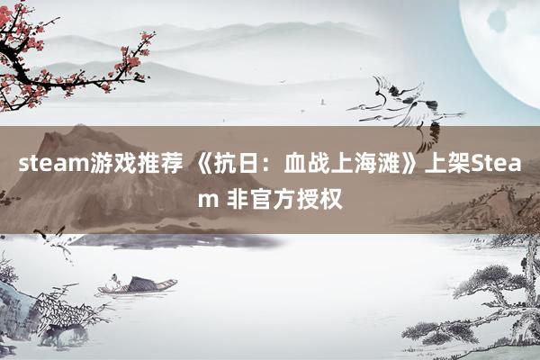 steam游戏推荐 《抗日：血战上海滩》上架Steam 非官方授权