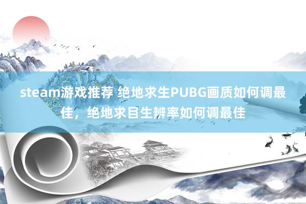 steam游戏推荐 绝地求生PUBG画质如何调最佳，绝地求目生辨率如何调最佳