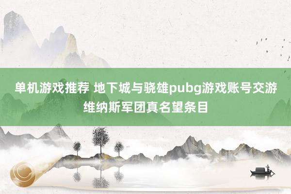 单机游戏推荐 地下城与骁雄pubg游戏账号交游维纳斯军团真名望条目